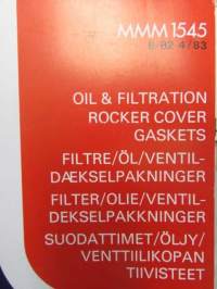 Unipart Parts and Accessories Catalogue MMM 1540 vuosilta 1983-84 - Varaosa- ja tarvikeluettelo MMM 1540, Sisältää 7 eri luetteleoa  MMM 1541, MMM 1510, MMM