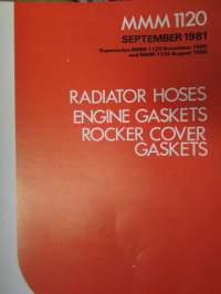 Unipart Parts and Accessories Catalogue MMM 1100 vuosilta 1981-87 - Varaosa- ja tarvikeluettelo MMM 1100, Sisältää 13 eri luetteleoa  MMM 1176, MMM 1172, MMM