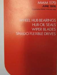 Unipart Parts and Accessories Catalogue vuosilta 1975-76 - Varaosa- ja tarvikeluettelo MMM 1100, Sisältää 5 eri luetteleoa  MMM 1112, MMM 1140, MMM 1120, MMM