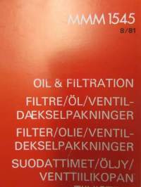 Unipart Parts and Accessories Catalogue MMM 1540 vuodelta 1981 - Varaosa- ja tarvikeluettelo MMM 1540, Sisältää 7 eri luetteleoa  MMM 1541, MMM 1542, MMM 1543,