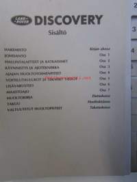 Land Rover Discovery 200 TDi - Käyttöohjekirja 1989 ???