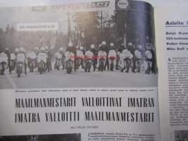 Moottoriurheilu 1964 nr 9 -mm. Maailmanmestarit valloittivat Imatran - Imatra valloitti maailmanmestarit, Hieman kovista pojista, Varikolla luisti lujasti juttu,