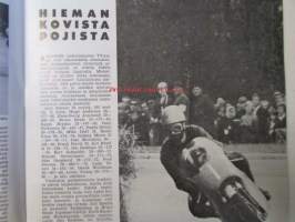 Moottoriurheilu 1964 nr 9 -mm. Maailmanmestarit valloittivat Imatran - Imatra valloitti maailmanmestarit, Hieman kovista pojista, Varikolla luisti lujasti juttu,