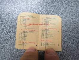 Fick kalender 1934 -minikokoinen taskukalenteri