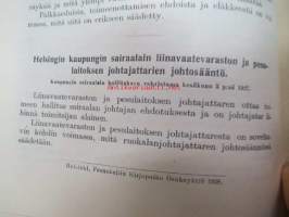 Helsingin kaupungin sairaalain taloushenkilökunnan johtosääntö 1928