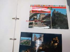 Matkamuistoalbumi, koottu matkalta Italiaan 1977, valokuvia, karttoja, kuitteja ym.