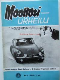 Moottori-urheilu 1963 nr 2 -mm. Moottoriurheilu 1963 nr  2 Asahi aloitti Japanin Mp-teollisuuden, Kierros TT-radoilla, Heinolan MK täytti vuosia, Kotimaan