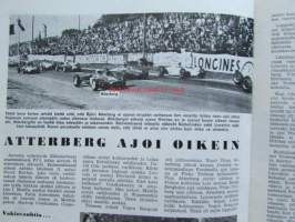 Moottori-urheilu 1963 nr 6-7 -mm. Kruunu vieläkin valttia, Mopolla maailman ympäri, Trial tarinoita, 2 tahtia 4:ä parempi M-pyöriin levyjarrut, Suomen hienoin,