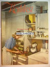 Kotiliesi 1947 nr 19. Ajankuvaa ja ruokaohjeita vuodelta 1947. Mm. sokerijuurikassiirappi.  Tampellan tehtaiden työntekijöiden elämästä kertovat artikkeli