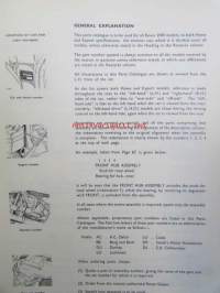 British Leyland Rover 2000 Parts Catalogue - Varaosakirja, Katso tarkemmat mallit ja sisällysluettelo kuvista