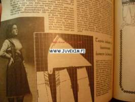 Kotiliesi 1947 nr 9 Sisältää vastakkain istuttavan keinun teko-ohjeen. Ajankuvaa vuodelta 1947. Takannessa ravintoympyrä vuoden eli 1947 ruokasuositukset