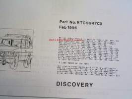 Land-Rover Discovery Genuine Parts ( RTC 9947CD ) january 1996, Varaosaluettelo, Katso tarkemmat mallit ja sisällysluettelo kuvista