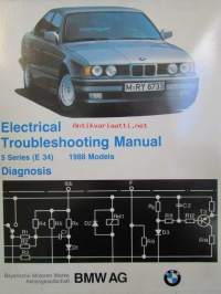 BMW Electrical Troubleshooting Manual, 5 Series Models 1988 Dianossis, elektroniikan vaianmääritys ohjekirja, Katso kuvasta tarkemmat malli ja sisällystiedot