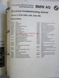 BMW Electrical Troubleshooting Manual, 5 Series - E34, 525i, 530i, 535i  M5, as of 1989 Models, elektroniikan vaianmääritys ohjekirja, Katso kuvasta tarkemmat