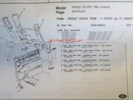 Land-Rover, Range Rover, Parts Catalogue Genuine Parts ( RTC 9961 CB ) september 1994, Varaosaluettelo, Katso tarkemmat mallit ja sisällysluettelo kuvista