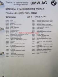 BMW Electrical Troubleshooting Manual, 7 Series E 32, 730i, 735i/L, 750i/L, Models 1989  Vol. 2, Group 63-99, elektroniikan vianmääritys ohjekirja, Katso kuvasta