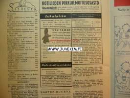 Kotiliesi 1942 nr 7 Huhtikuu 1942. Evakot palaavat kotiin. Takasivulla portin malleja. Kevätkylvöohjeita. Kaivon paikka. Kuvia Ruotsiin lähetettävistä lapsista