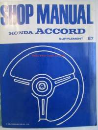 Honda Accord Shop Manual, Electrical Wiring Diagram 1987 / Honda Accord supplement 1987, Sisältää 2 eri korjauskirjaa, katson kuvista tarkemmin muut tiedot ja