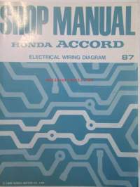 Honda Accord Shop Manual, Electrical Wiring Diagram 1987 / Honda Accord supplement 1987, Sisältää 2 eri korjauskirjaa, katson kuvista tarkemmin muut tiedot ja