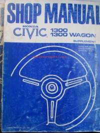 Honda Civic 1300/1300 Wagon Shop Manual 1979, Honda Civic 1300/1300 Wagon Supplement (Civic 3DR/back)(Civic STN/WAG)(Civic 4DR SED), Supplement 1981, Honda Civic