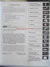 Honda Legend Shop Manual Maintenance Repair and construction 1991, Korjauskirja, katso kuvista tarkemmin muut tiedot ja sisällysluettelo