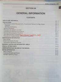 Suzuki SQ416 / SQ420 / SQ625 Service Manual Vol 1 of 2, Chassis/Electrical/Body - Korjauskäsikirja Alustan/Sähkön/Rungon, katso kuvista tarkemmin muut tiedot ja
