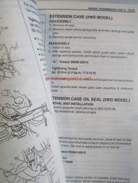Suzuki SQ416 / SQ420 / SQ625 Service Manual Vol 1 of 2, Chassis/Electrical/Body - Korjauskäsikirja Alustan/Sähkön/Rungon, katso kuvista tarkemmin muut tiedot ja