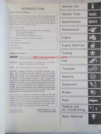 Honda Quintet Shop Manual Maintenance and Repair 1980, Honda Quintet Construction and Function (5DR H/Back) 1981, Honda Quintet Supplement 1981 - Korjauskäsikirja