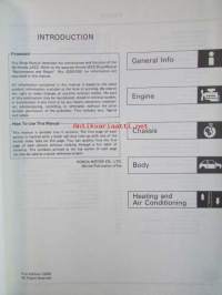 Honda Jazz Shop Manual Maintenance and Repair 1983, Honda Jazz Construction and Function 1983, Honda Jazz Body Repair 1983 - Korjauskäsikirja sisältää 3 yllä