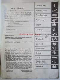Honda Jazz Shop Manual Maintenance and Repair 1983, Honda Jazz Construction and Function 1983, Honda Jazz Body Repair 1983 - Korjauskäsikirja sisältää 3 yllä
