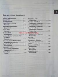 Honda Shop Manual L4 Automatic Transmission Maintenance and Repair 1987 - Korjauskäsikirja, katso kuvista tarkemmin muut tiedot ja sisällysluettelo