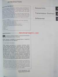 Honda Shop Manual D2 Manual Transmission Maintenance and Repair 1987 - Vaihdelaatikon Korjauskäsikirja, katso kuvista tarkemmin muut tiedot ja sisällysluettelo