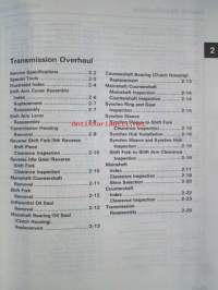 Honda Shop Manual D2 Manual Transmission Maintenance and Repair 1987 - Vaihdelaatikon Korjauskäsikirja, katso kuvista tarkemmin muut tiedot ja sisällysluettelo