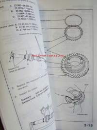 Honda Shop Manual D2 Manual Transmission Maintenance and Repair 1987 - Vaihdelaatikon Korjauskäsikirja, katso kuvista tarkemmin muut tiedot ja sisällysluettelo