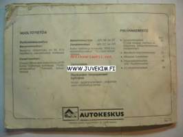 Nissan Vanette Mallisarja C22 -Käyttöohjekirja