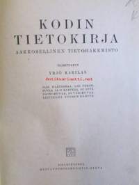 Kodin tietokirja - Aakkosellinen tietohakemisto