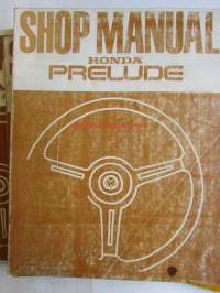 Honda Prelude Shop Manual 1979, Prelude Supplement 1979, Prelude  2DR SED Supplement 1980 and 1981, Sisältää Honda Preluden 4 eri korjauskirjaa, katson kuvista