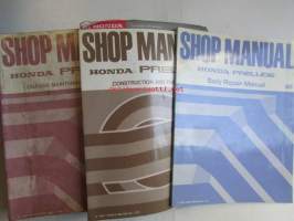 Honda Prelude Shop Manual Chassis maintenance and Repair 1988, Prelude Construction and Function 1988, Prelude Body Repair Manual 1988  - Sisältää Honda Preluden