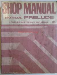 Honda Prelude Shop Manual Chassis maintenance and Repair 1988, Prelude Construction and Function 1988, Prelude Body Repair Manual 1988  - Sisältää Honda Preluden