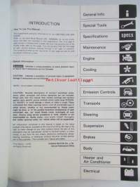 Honda Prelude Shop Manual 2DR Coupe Construction and Function 1983, Prelude 2DR Coupe Supplement 1984, Prelude 2DR Coupe Supplement 1984, Prelude 2DR Coupe