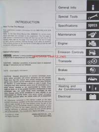 Honda Prelude Shop Manual 2DR Coupe Construction and Function 1983, Prelude 2DR Coupe Supplement 1984, Prelude 2DR Coupe Supplement 1984, Prelude 2DR Coupe