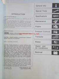 Honda Prelude Shop Manual 2DR Coupe Construction and Function 1983, Prelude 2DR Coupe Supplement 1984, Prelude 2DR Coupe Supplement 1984, Prelude 2DR Coupe