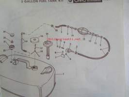 Evinrude 1969 Accessories Parts book (First in outboards), katso tarkemmat mallimerkinnät kuvista.