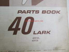 Evinrude 1969 Parts book 40 Lark  (First in outboards), katso tarkemmat mallimerkinnät kuvista.