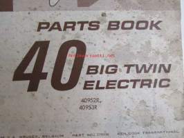 Evinrude 1969 Parts book 40 Big Twin electric  (First in outboards), katso tarkemmat mallimerkinnät kuvista.
