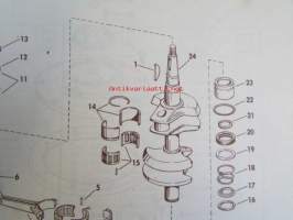 Evinrude 1969 Parts book 40 Big Twin  (First in outboards), katso tarkemmat mallimerkinnät kuvista.