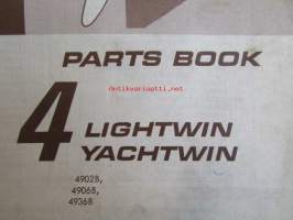 Evinrude 1969 Parts book 4 Lightwin yachtwin  (First in outboards), katso tarkemmat mallimerkinnät kuvista.